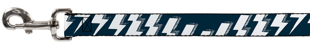 Dog Leash - Lightning Bolts Sketch Navy/White