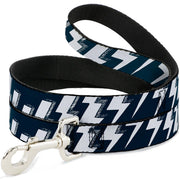 Dog Leash - Lightning Bolts Sketch Navy/White
