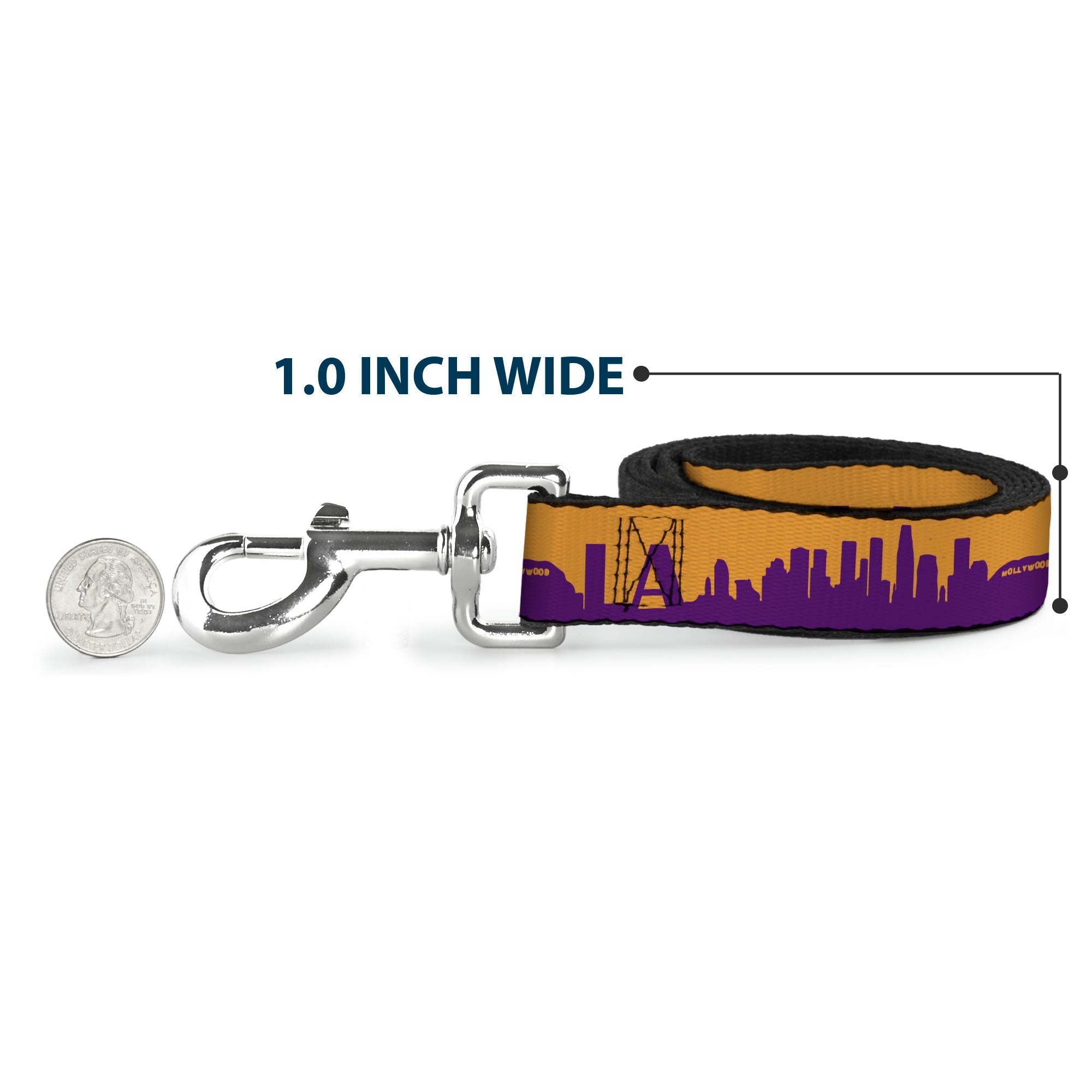Dog Leash - Los Angeles Solid Skyline/LA Gold/Purple