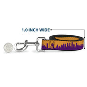 Dog Leash - Los Angeles Solid Skyline/LA Gold/Purple