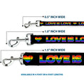 Load image into Gallery viewer, Dog Leash - LOVE IS LOVE/Heart Black/Rainbow

