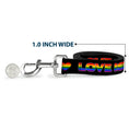 Load image into Gallery viewer, Dog Leash - LOVE IS LOVE/Heart Black/Rainbow
