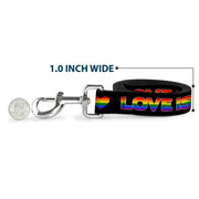 Dog Leash - LOVE IS LOVE/Heart Black/Rainbow