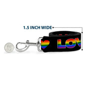 Dog Leash - LOVE IS LOVE/Heart Black/Rainbow