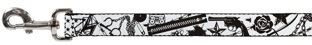 Dog Leash - Madness White/Black