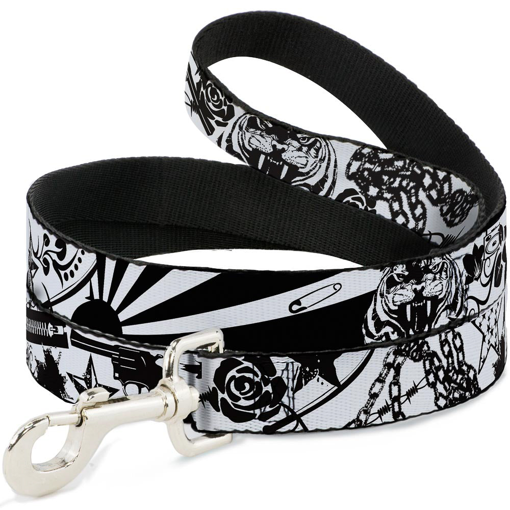 Dog Leash - Madness White/Black
