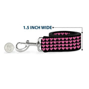 Dog Leash - Mini Hearts Black/Pink
