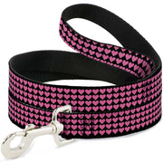 Dog Leash - Mini Hearts Black/Pink