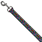Dog Leash - Mini Hearts Black/Multi Color