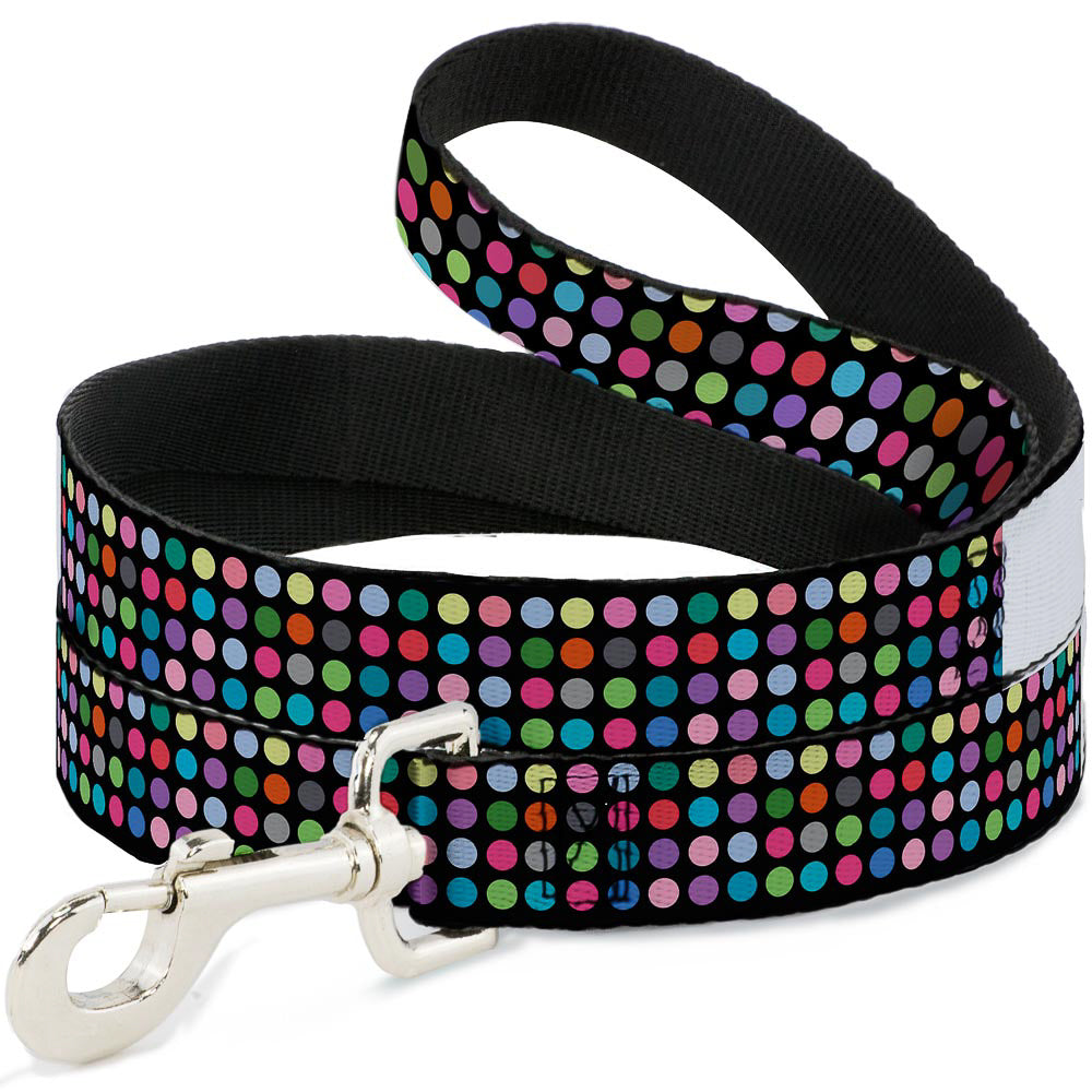 Dog Leash - Mini Polka Dots Black/Multi Color