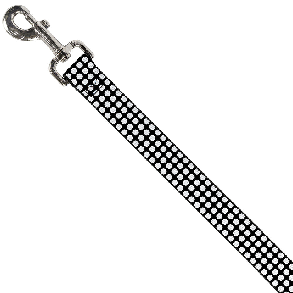 Dog Leash - Mini Polka Dots Black/White