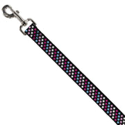 Dog Leash - Mini Stars Black/Pink/Blue/White