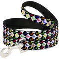 Load image into Gallery viewer, Dog Leash - Mud Flap Girl Diamonds Black/White/Multi Neon
