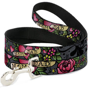 Dog Leash - Mom & Dad Gray