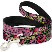 Dog Leash - Mom & Dad Pink