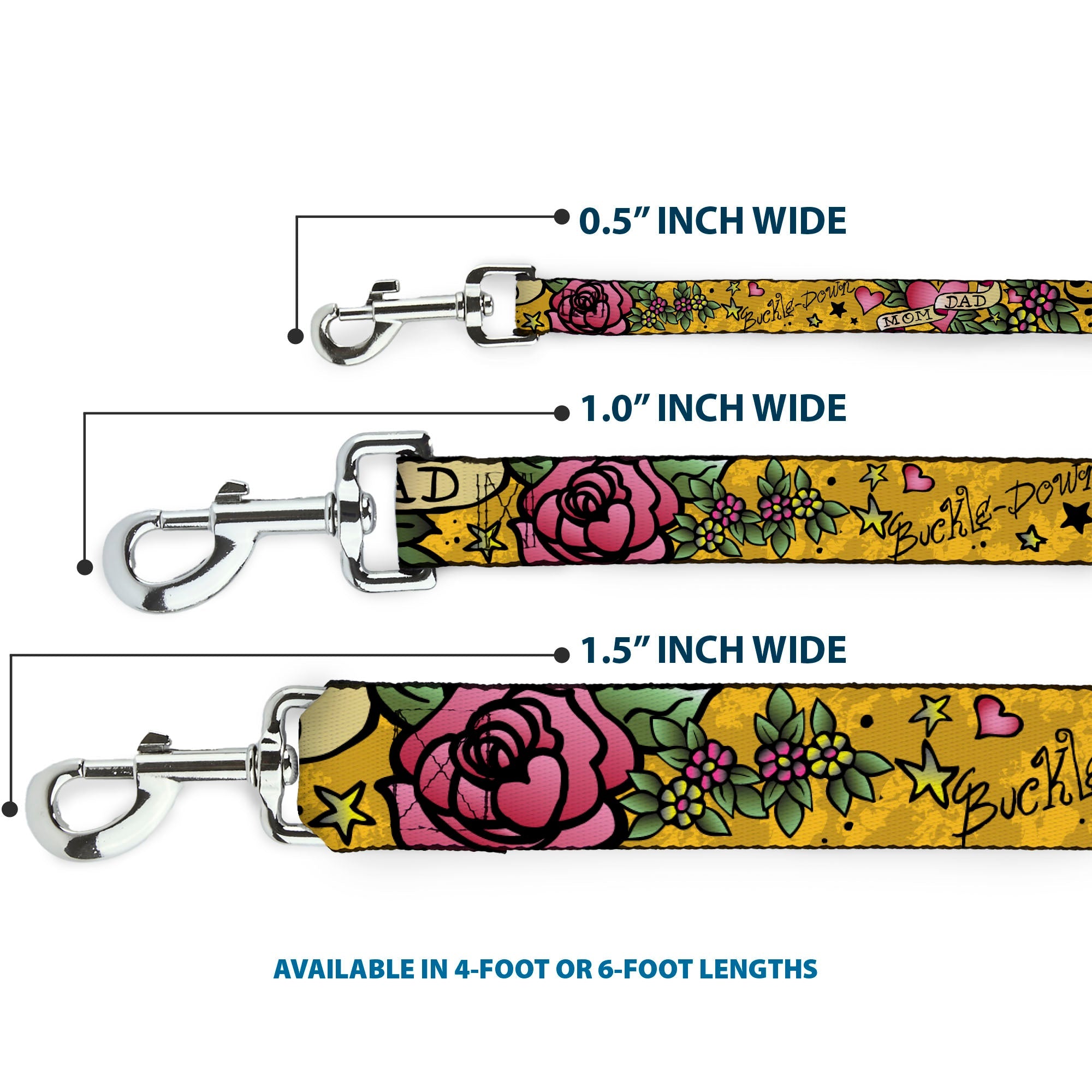 Dog Leash - Mom & Dad Yellow