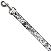 Dog Leash - Mom & Dad Black/White