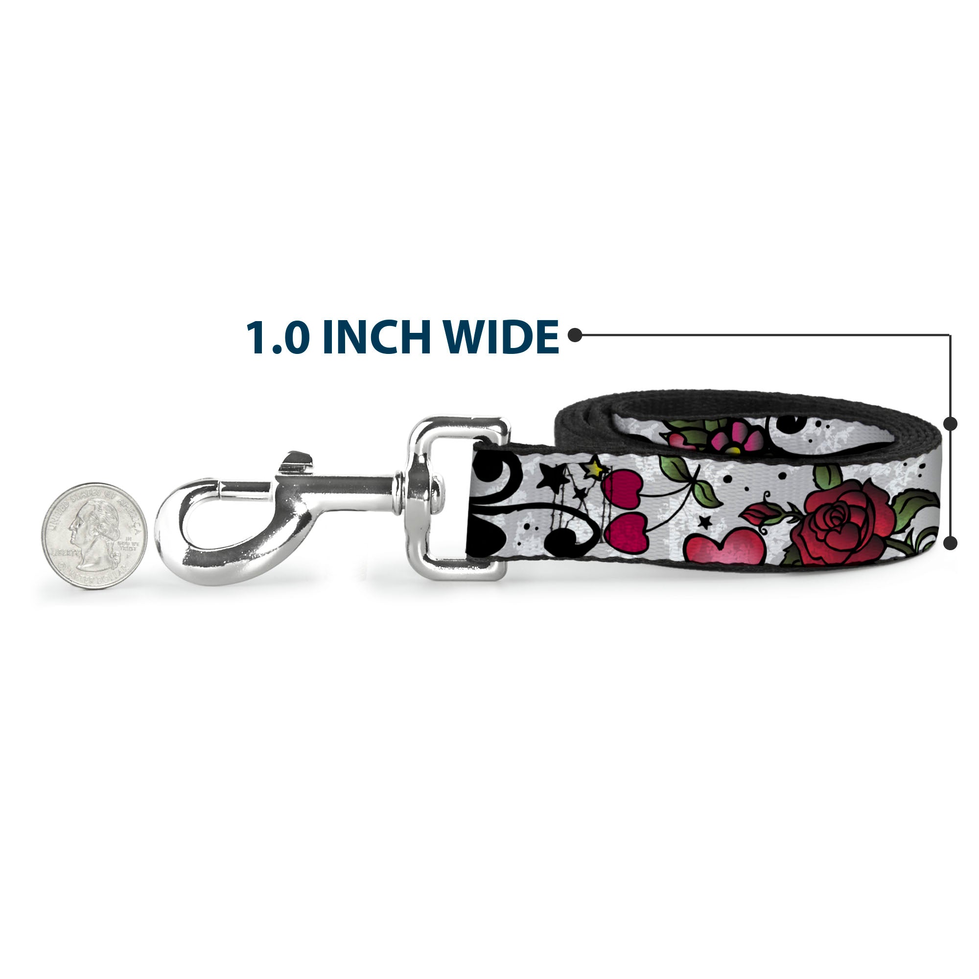 Dog Leash - Mom & Dad CLOSE-UP White