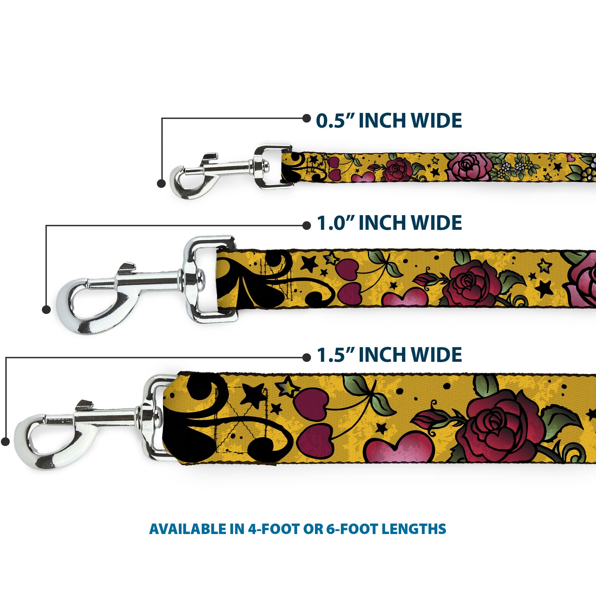 Dog Leash - Mom & Dad CLOSE-UP Yellow