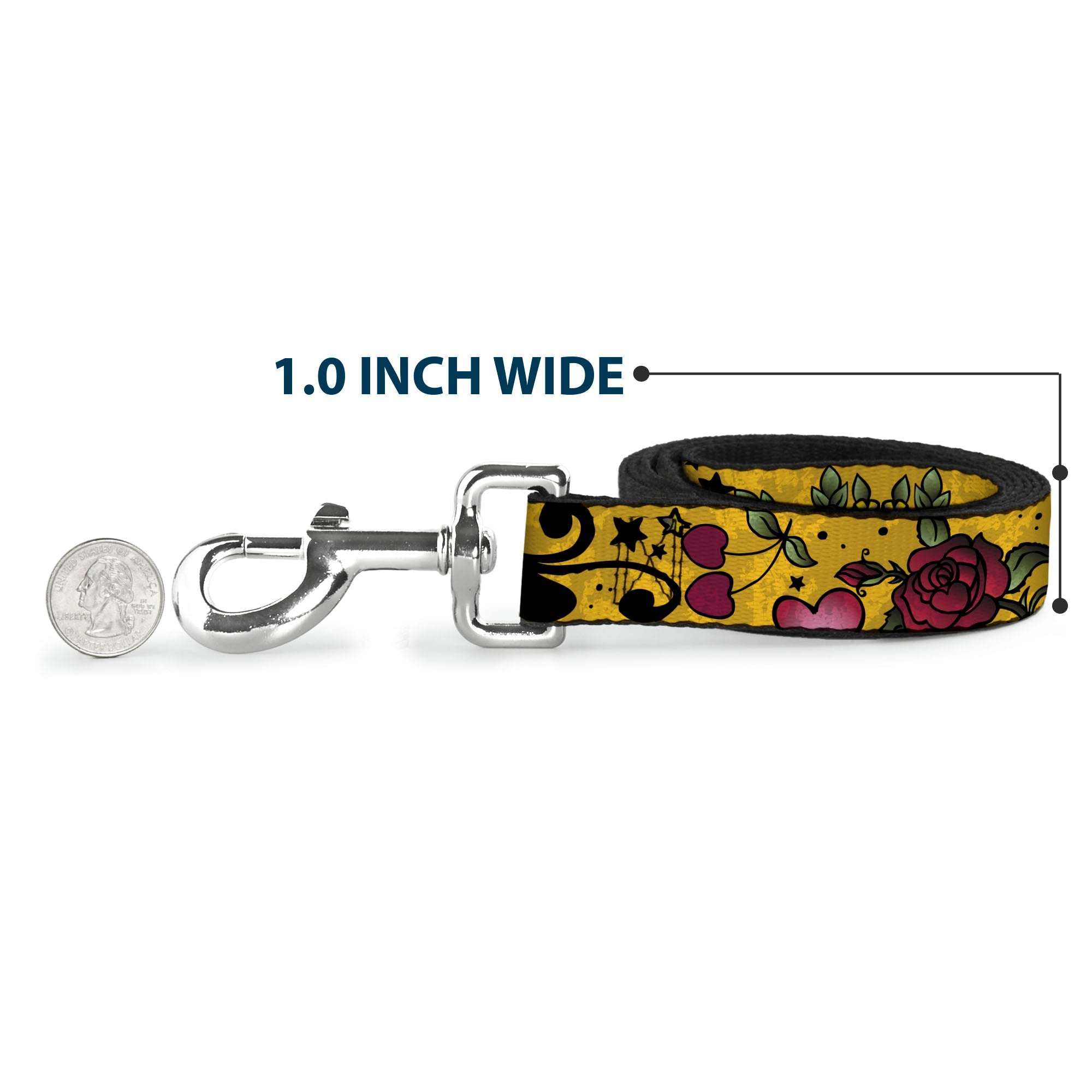 Dog Leash - Mom & Dad CLOSE-UP Yellow