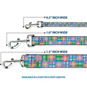 Dog Leash - Madras Plaid Pink