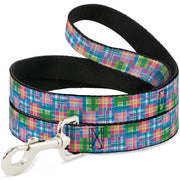 Dog Leash - Madras Plaid Pink