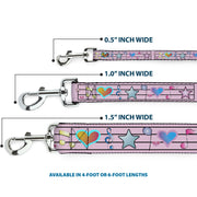 Dog Leash - Music Notes Pink