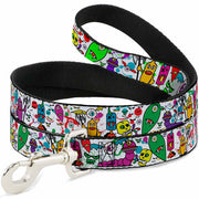 Dog Leash - Monsters White