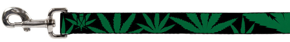 Buckle-Down Dog Leash - Marijuana Leaf Close-Up