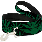 Buckle-Down Dog Leash - Marijuana Leaf Close-Up