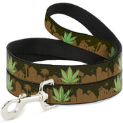 Buckle-Down Dog Leash - Marijuana Leaf Skyline