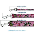 Load image into Gallery viewer, Dog Leash - Mom & Dad CLOSE-UP Pink w/Sparrows
