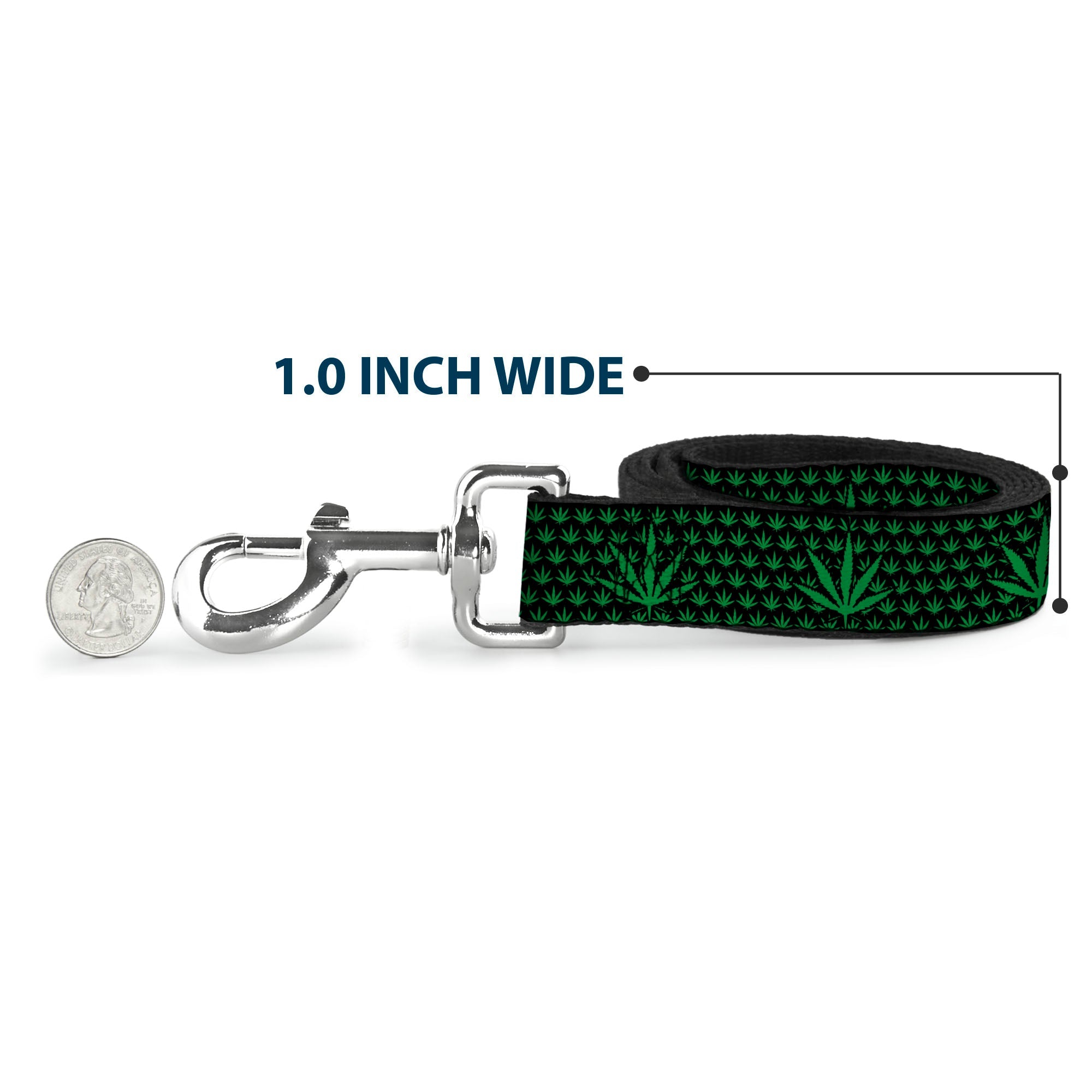 Buckle-Down Dog Leash - Marijuana Garden Black/Green
