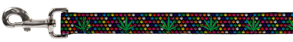 Buckle-Down Dog Leash - Marijuana Garden Black/Multi Color