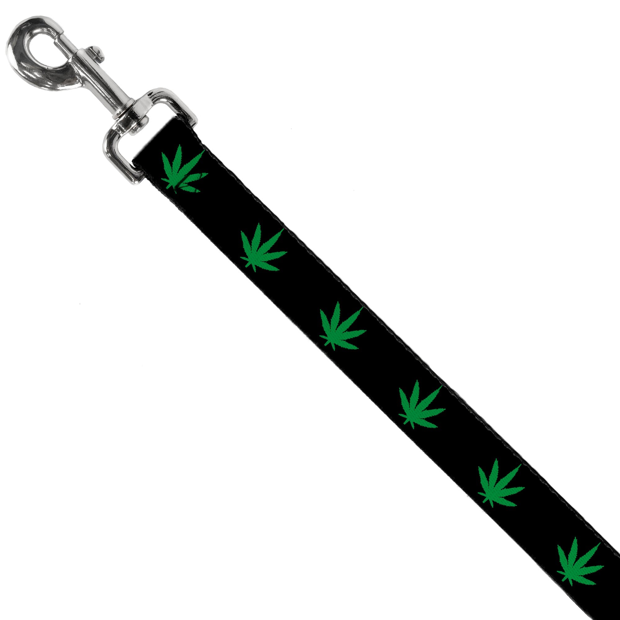 Buckle-Down Dog Leash - Marijuana Leaf Repeat Black/Green