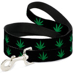 Buckle-Down Dog Leash - Marijuana Leaf Repeat Black/Green