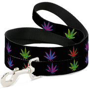 Buckle-Down Dog Leash - Marijuana Leaf Repeat Black/Multi Color