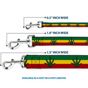 Buckle-Down Dog Leash - Marijuana Leaf Repeat Rasta