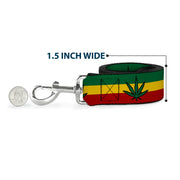 Buckle-Down Dog Leash - Marijuana Leaf Repeat Rasta