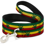 Buckle-Down Dog Leash - Marijuana Leaf Repeat Rasta