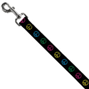 Buckle-Down Dog Leash - Marijuana Peace Repeat Black/Multi Color