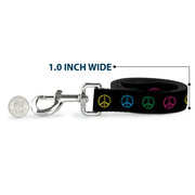 Buckle-Down Dog Leash - Marijuana Peace Repeat Black/Multi Color