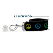 Buckle-Down Dog Leash - Marijuana Peace Repeat Black/Multi Color