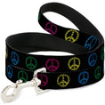 Load image into Gallery viewer, Buckle-Down Dog Leash - Marijuana Peace Repeat Black/Multi Color

