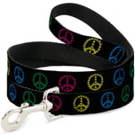 Buckle-Down Dog Leash - Marijuana Peace Repeat Black/Multi Color