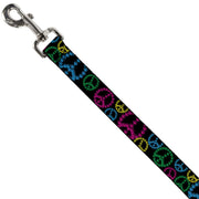 Buckle-Down Dog Leash - Multi Marijuana Peace Black/Multi Color