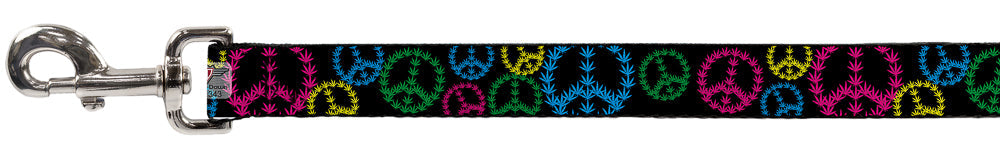 Buckle-Down Dog Leash - Multi Marijuana Peace Black/Multi Color
