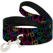 Buckle-Down Dog Leash - Multi Marijuana Peace Black/Multi Color