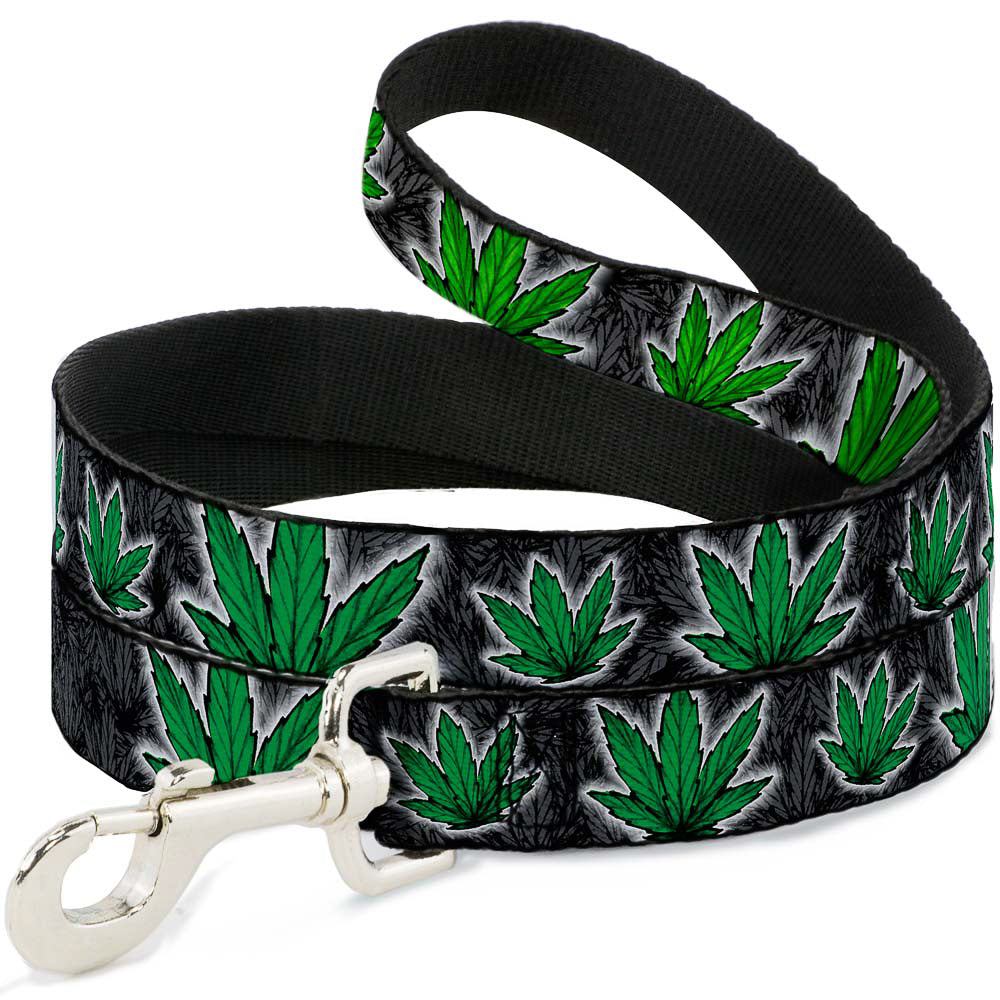 Buckle-Down Dog Leash - Marijuana Haze Black