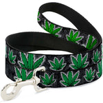 Buckle-Down Dog Leash - Marijuana Haze Black